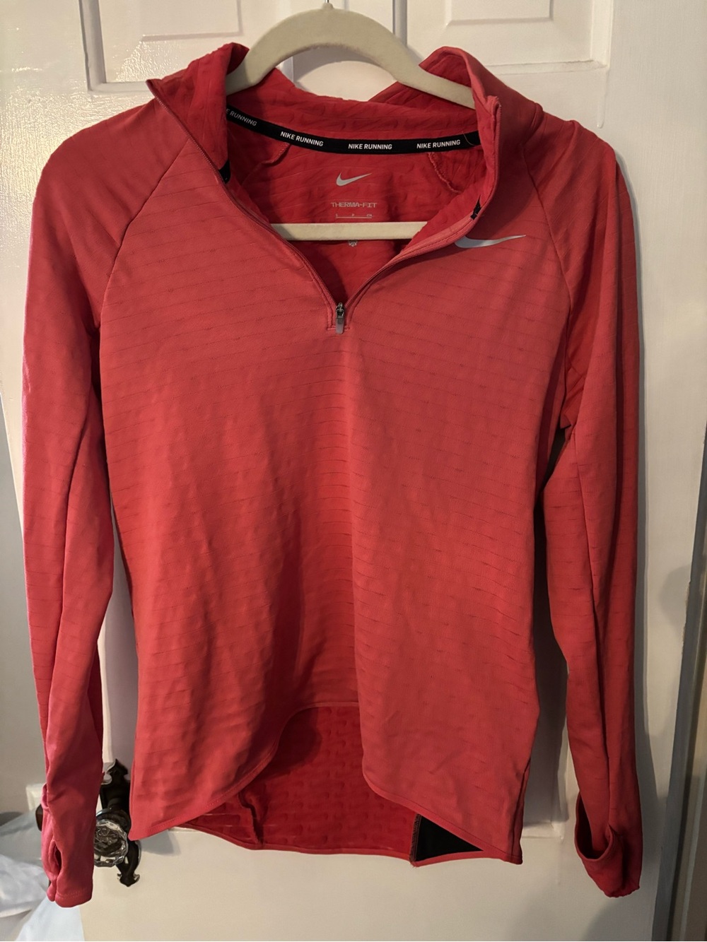 Nike Women's Coral Pink Half-Zip Running Top
